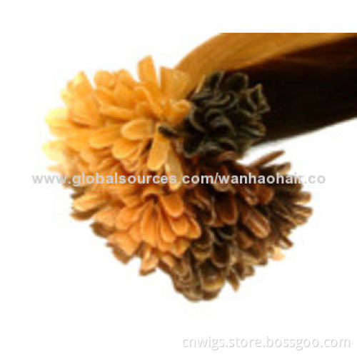 Italian Keratin Prebonded U-tip Remy Human Hair Extension, Various Colors/Waves are Available